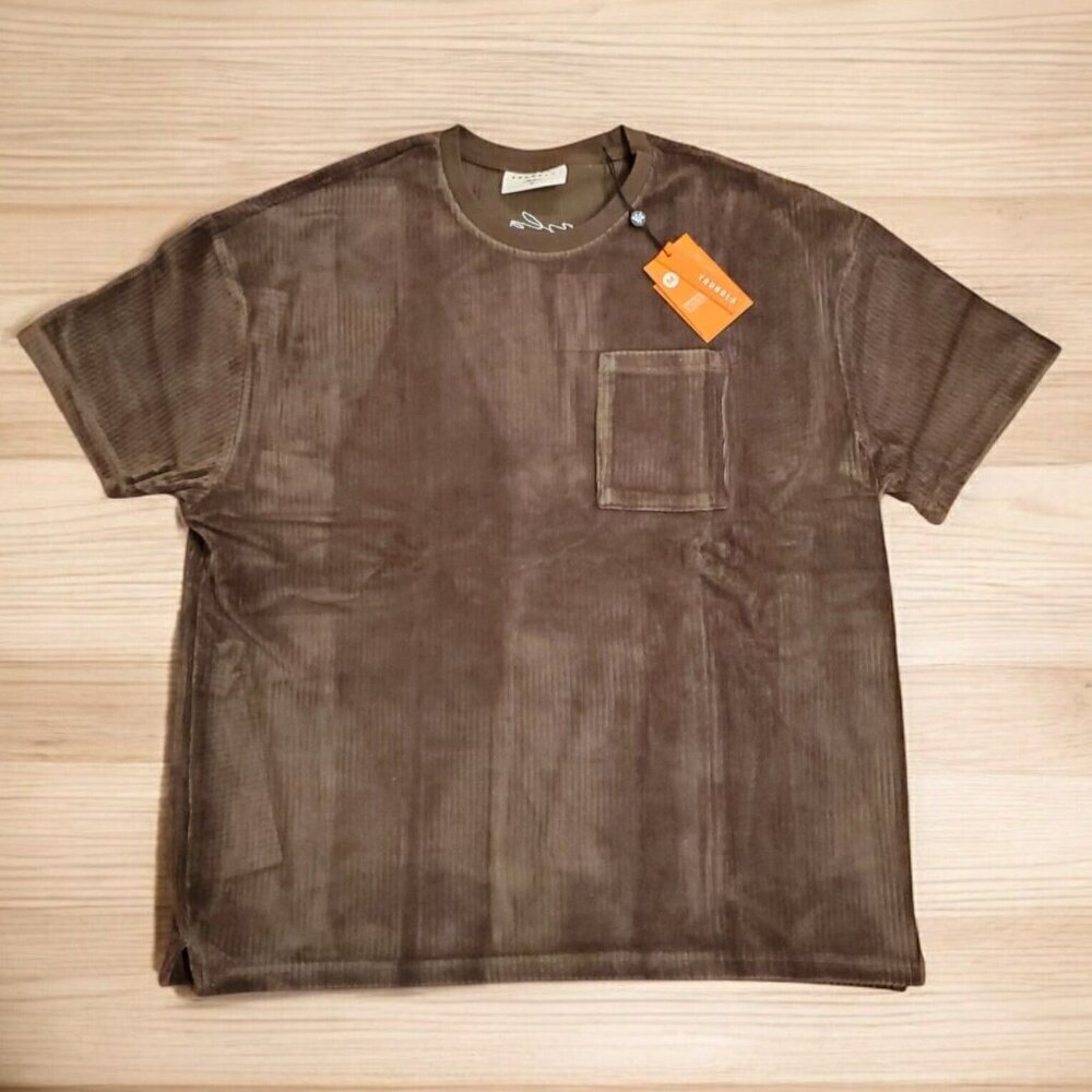 YoungLa Shirt Men's Size Lg Corduroy Shirt Olive Green #419 Pocket Oversized NWT